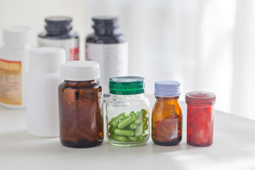bottles of medicine no label