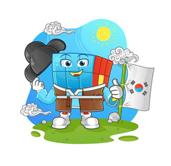 Rubik's Cube korean culture vector. cartoon character