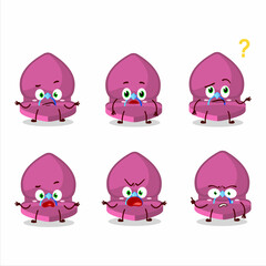 Cartoon character of pink love ring box with what expression