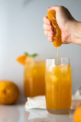 glass of fresh squeeze orange juice