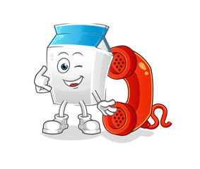 milk call mascot. cartoon vector