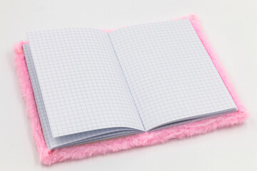 notebook with pink cover
