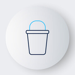 Line Bucket icon isolated on white background. Cleaning service concept. Colorful outline concept. Vector