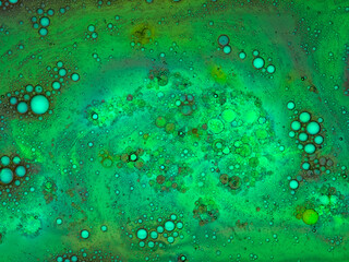 Many green bubbles
