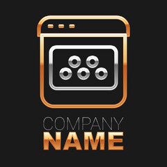 Line Taxi mobile app icon isolated on black background. Mobile application taxi. Colorful outline concept. Vector