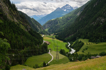 Fototapeta na wymiar Tauerntal in East Tyrol on a cloudy day in summer