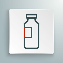 Line Bottle of water icon isolated on white background. Soda aqua drink sign. Colorful outline concept. Vector