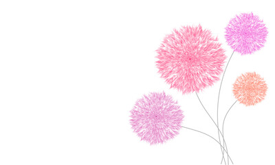 Pastel grass flower without background (transparent). It is a vector. - obrazy, fototapety, plakaty