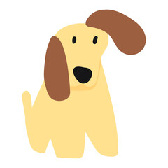 Dog listening. Vector icon illustration on white background. 