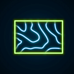 Glowing neon line Wooden beam icon isolated on black background. Lumber beam plank. Colorful outline concept. Vector