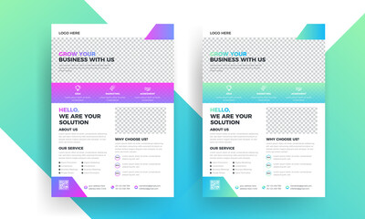 modern flyer business leaflet template or gradient flyer design concept