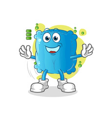 pillow full battery character. cartoon mascot vector