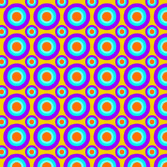 Large and small circles Bright colors Seamless geometrical pattern Retro Vintage design