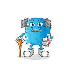 pillow white haired old man. character vector