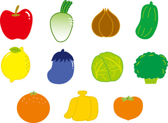 野菜や果物のアイコンセット1
