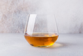 Brandy glasses. Strong spirits in glasses, drinks at the bar