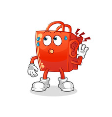 shopping bag eavesdropping vector. cartoon character
