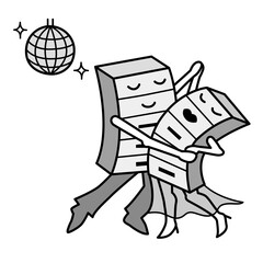 タンスが社交ダンスをしているベクターイラスト素材。