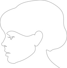 woman hand drawn one line vector