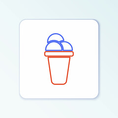 Line Ice cream icon isolated on white background. Sweet symbol. Colorful outline concept. Vector