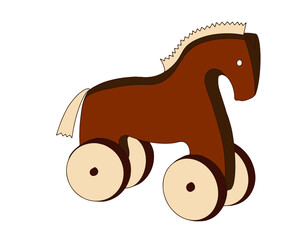 set of icons of eco toys made of wood, pattern, background, dog, giraffe, owl, horse, turtle, rattle, puzzle, cubes