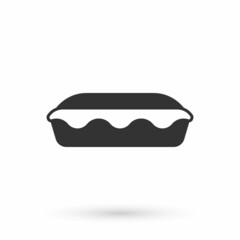 Grey Homemade pie icon isolated on white background. Vector