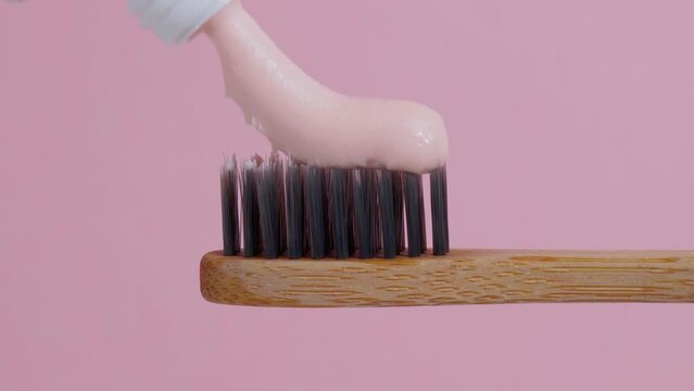 Eco natural bamboo toothbrushes. Sustainable lifestyle concept. zero waste home. bathroom essentials.