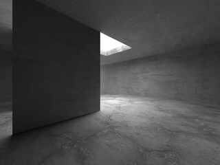 Abstract architecture background. Empty rough concrete interior