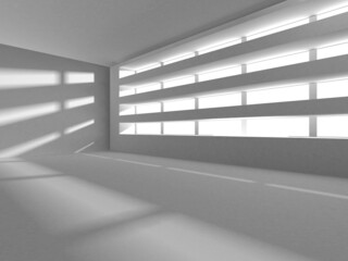 Obraz premium Illuminated corridor interior design. Empty Room Interior Background