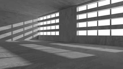 Abstract architecture background. Empty rough concrete interior