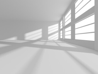 Fototapeta premium Illuminated corridor interior design. Empty Room Interior Background