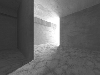 Abstract architecture background. Empty rough concrete interior