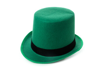 Green top hat isolated on white background