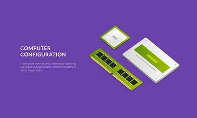 Fototapeta premium Computer configuration template