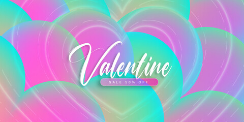 Beautiful Love Valentines Day Banner Background Multipurpose 3D Heart Effect