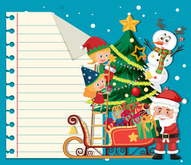 Obraz na płótnie Canvas Empty paper in Christmas theme with Santa Claus