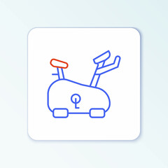 Line Stationary bicycle icon isolated on white background. Exercise bike. Colorful outline concept. Vector