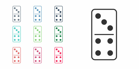 Black Domino icon isolated on white background. Set icons colorful. Vector