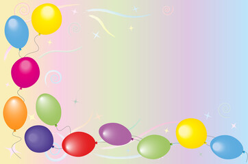 Beautiful background with colorful balloons on a light background