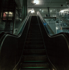 Esalator to a Transit Station at Night