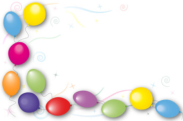 Beautiful background with colorful balloons on a light background