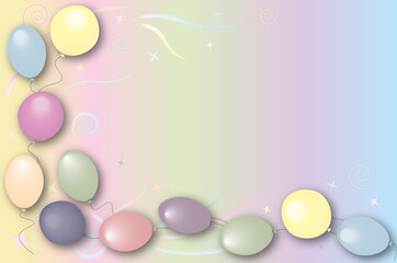 Beautiful background with colorful balloons on a light background