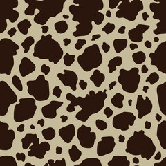 Vector brown cow print pattern animal Seamless. Cow skin abstract for printing, cutting, and crafts Ideal for mugs, stickers, stencils, web, cover. wall stickers, home decorate and more.