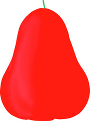 colourful watery rose apple in cartoon style. Exotic fruits concept