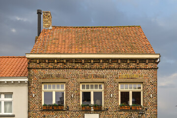Old building in Damme, A municipality located in the Belgian province of West Flanders, Belgium