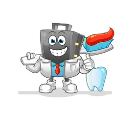 briefcase dentist illustration. character vector
