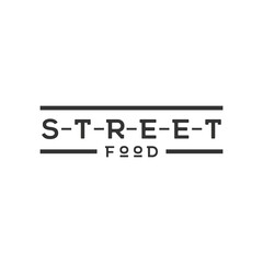 Street Food Chalk Handwriting Typography for Restaurant Cafe Bar logo design vector