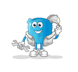 pillow mechanic cartoon. cartoon mascot vector