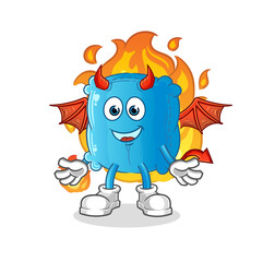 pillow demon with wings character. cartoon mascot vector