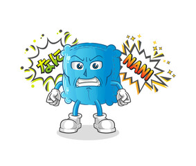 pillow anime angry vector. cartoon character